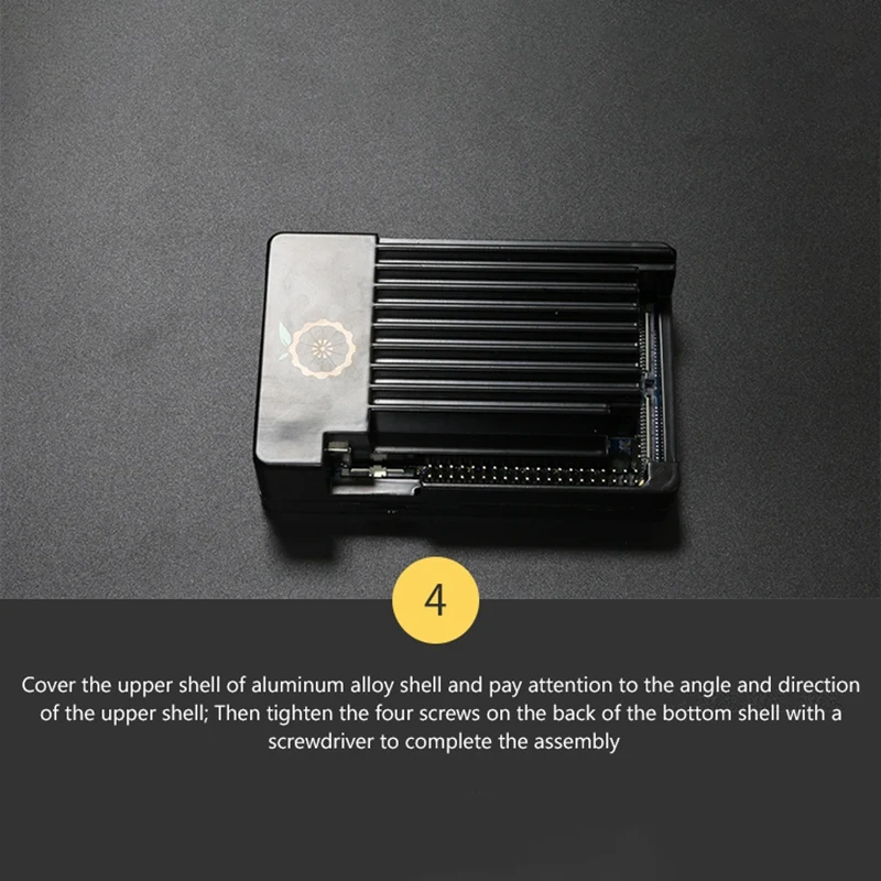 For Orange Pi 4/4B Aluminum Alloy Protective Case+Thermal Conductive Adhesive For Orange Pi Development Board Shell