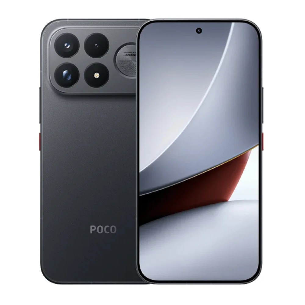 Globale versie van de POCO F9 Ultra 5G-smartphone, met Snapdragon-processor. ®   8 Elite Gen 5, 6,9 inch, 185 Hz, ultrahelder AMOLED-scherm, 8050 mAh (typ.) batterij, 100 W HyperCharge, NFC, IP68.