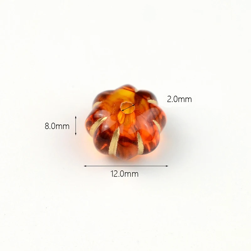 100개/묶음 DIY 믹스 쥬얼리 액세서리 12mm 금색 호박 비즈 아크릴 레진 금도금 평면 비즈 펜던트용