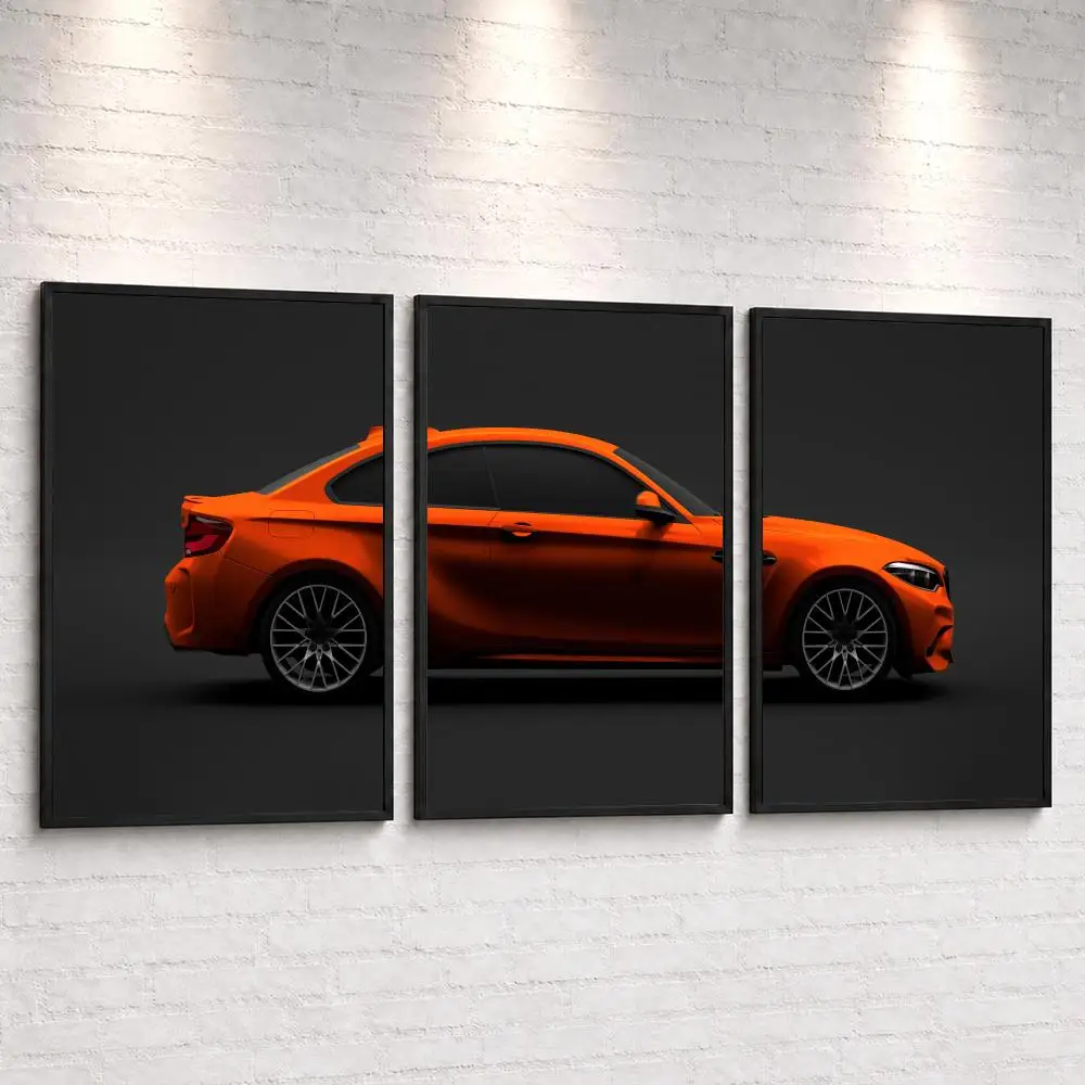 M-M2 Performance Coupe Painting Calligraphy Canvas Poster Set Wall Artwork Prints for Bedroom Living Room Home Decor Gift