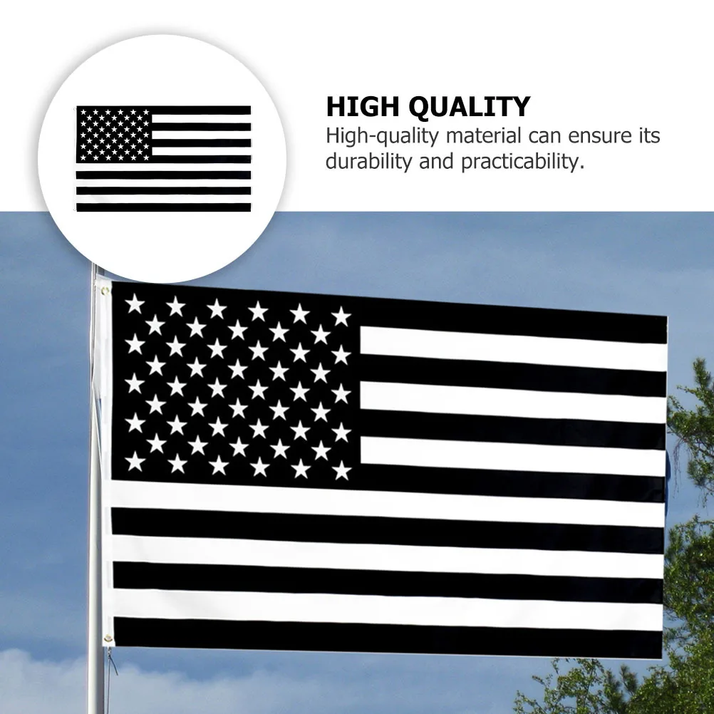 

Black and White Flag American Bunting Garden Flags for outside US Premium Material