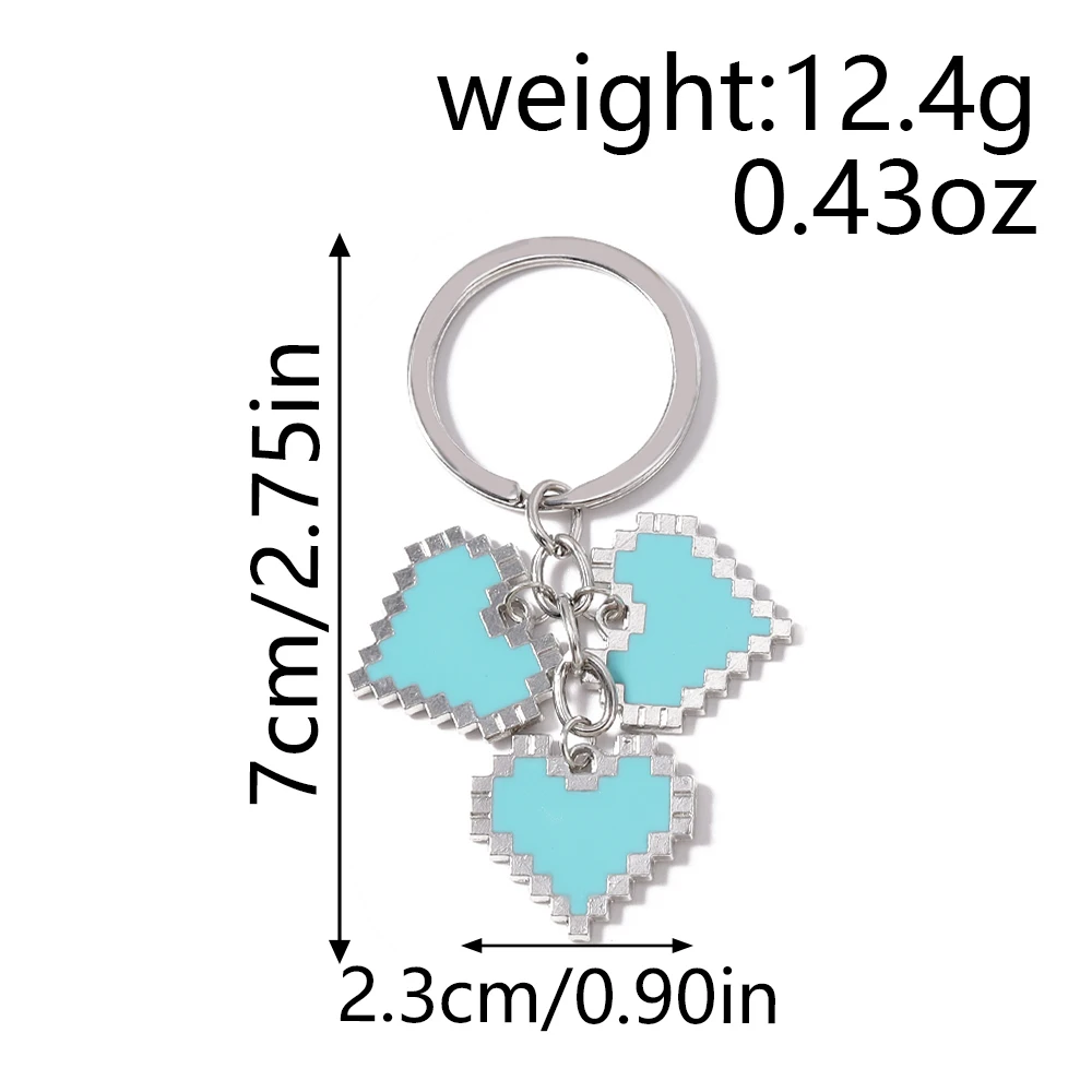 Aihua Fashion Bunte Herz-Schlüsselanhänger für Damen und Herren, Autoschlüssel, Handtaschenanhänger, Schlüsselringe, Accessoires, DIY-Schmuckdekoration – Detail 1