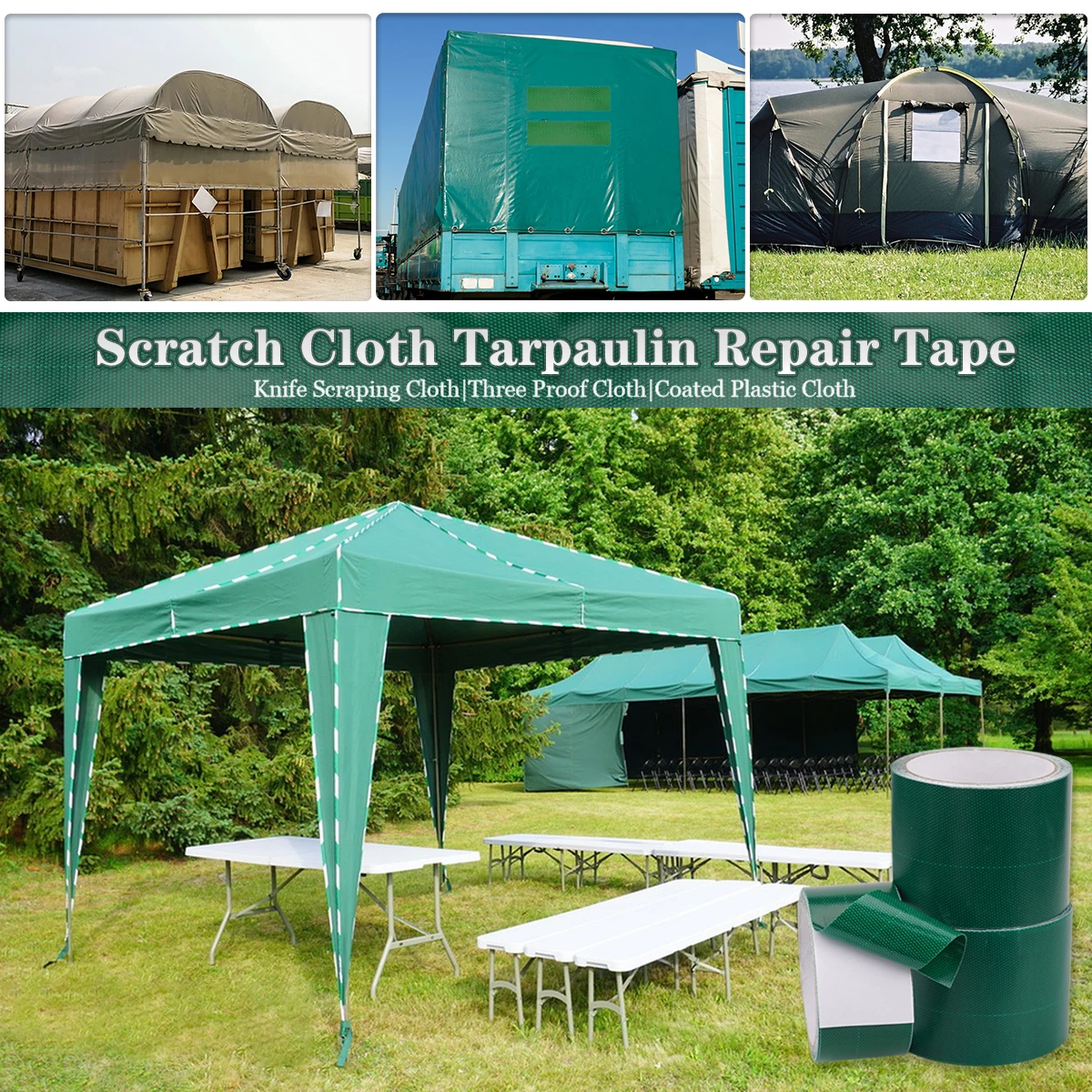 

Camping Tent Adhesive Repair Tape For Trap Cloth Tent Waterproof Tarpaulin Repairing Gummed Tape Outdoor Tool Tent Accessories