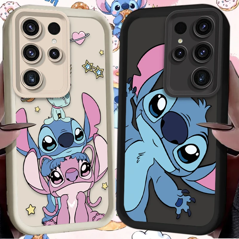 Disney Cute Cartoon Stitch Case for Samsung Galaxy S26 S25 Edge S24 S23 Ultra S22 Plus S21 FE A07 A17 4G A37 A57 5G Silicone