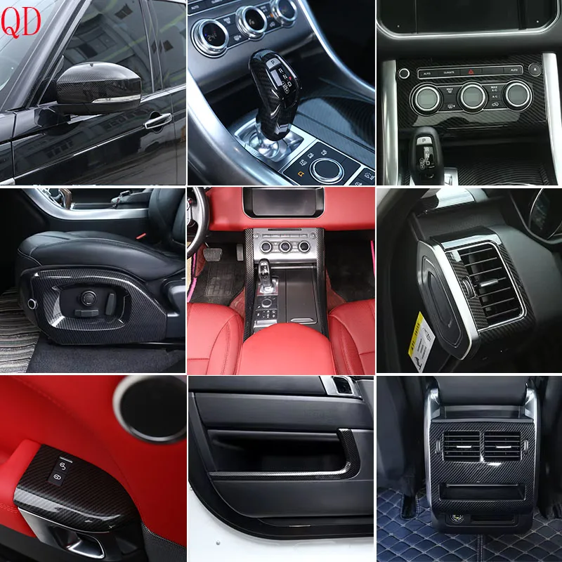 

For Land Rover Range Rover Sport 2014-2017 ABS Carbon Fiber car dashboard center console gear panel decorative cover sticker kit