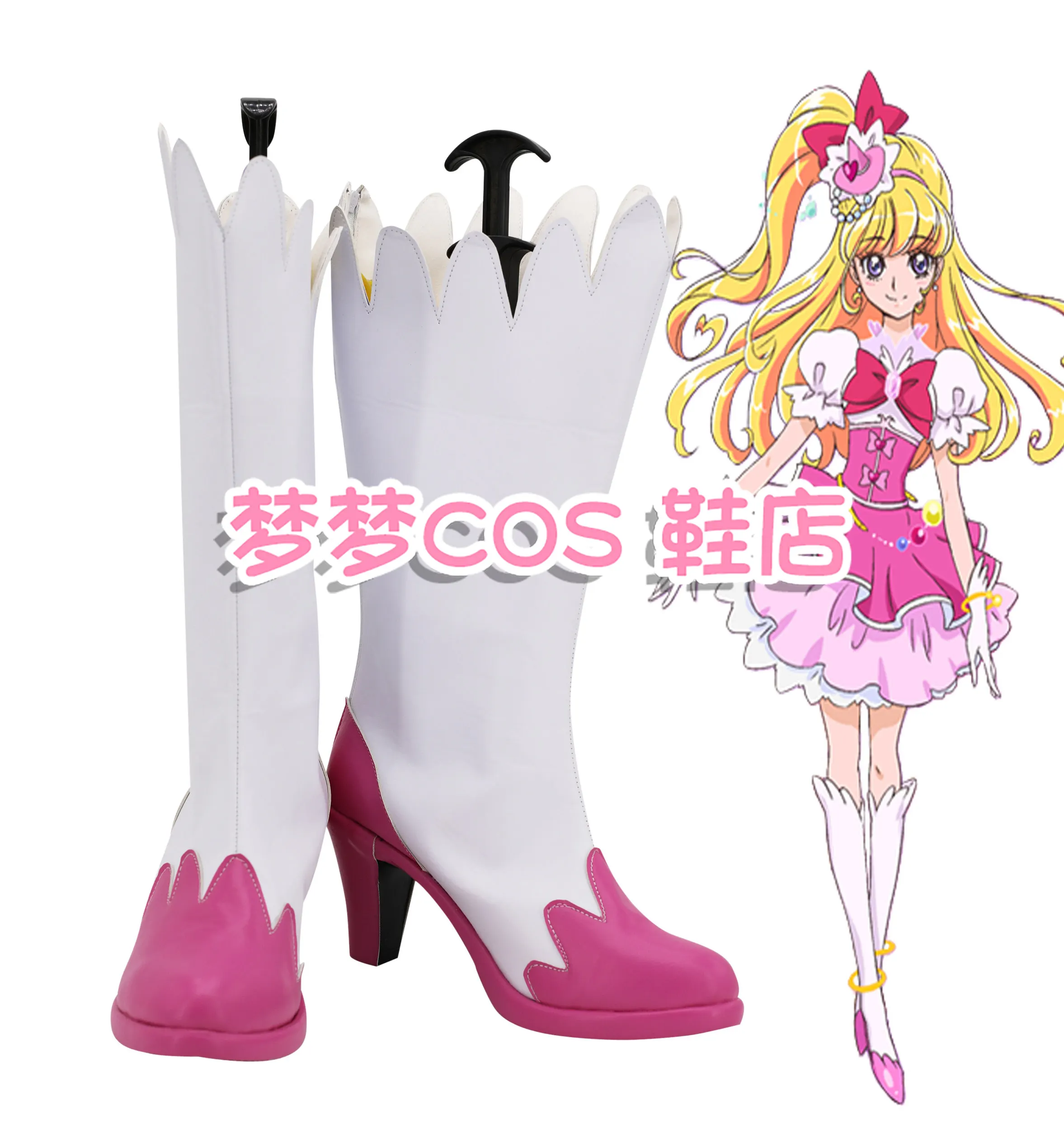 

Mahou Tsukai Pretty Cure! Asahina Mirai Cosplay Shoes Cure Miracle High Heels Boots Halloween Carnival Party Christmas Prop
