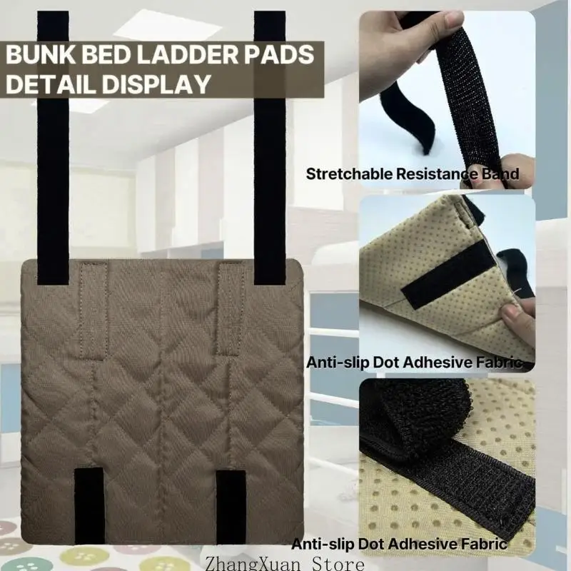 Etagenbett-Leiterpolster mit verstellbarem Riemen, Etagenbett-Leiterabdeckung 9,8 × 9,8 Zoll 3XUF – Detail 7