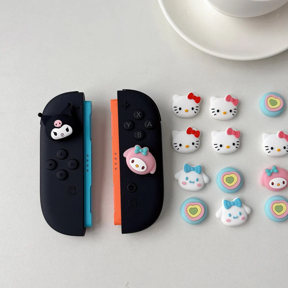 4Pcs/Lot Sanrio Hello Kitty Cinnamoroll Melody PomPomPuri Stick Grip Cap Joystick For Nintendo Switch 2 (2025) Controller 3
