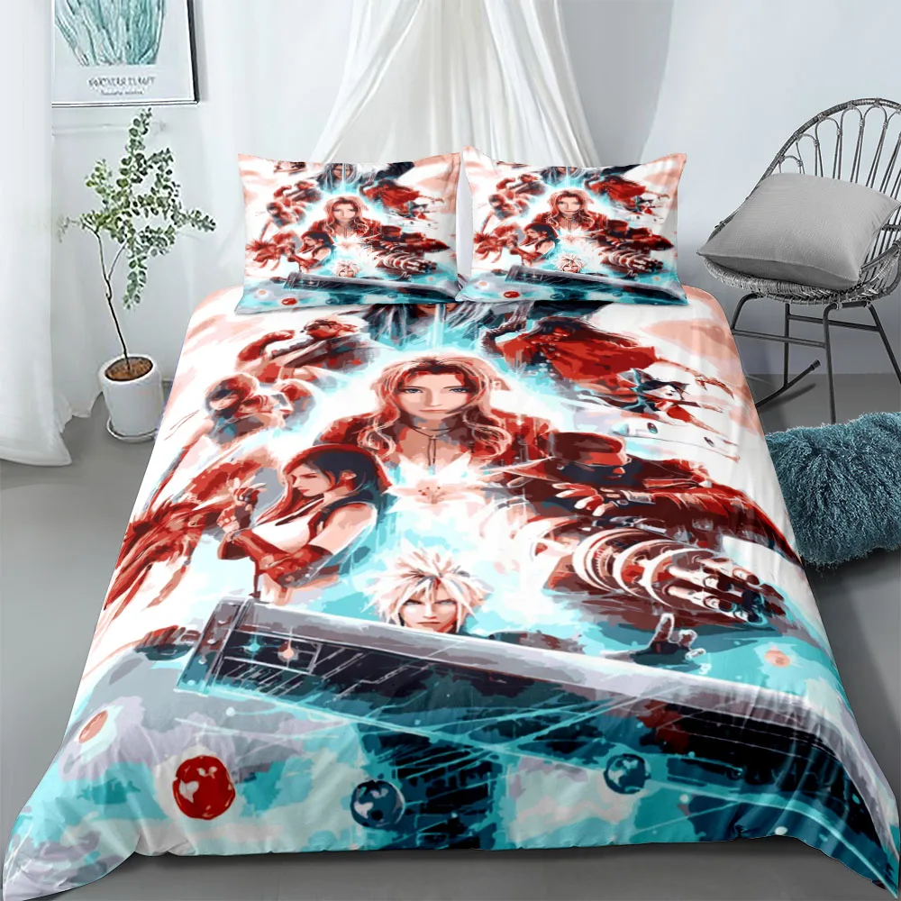 Final Fantasy Duvet Cover Set EU Single Double King US Twin Full Queen Size  Bedclothes