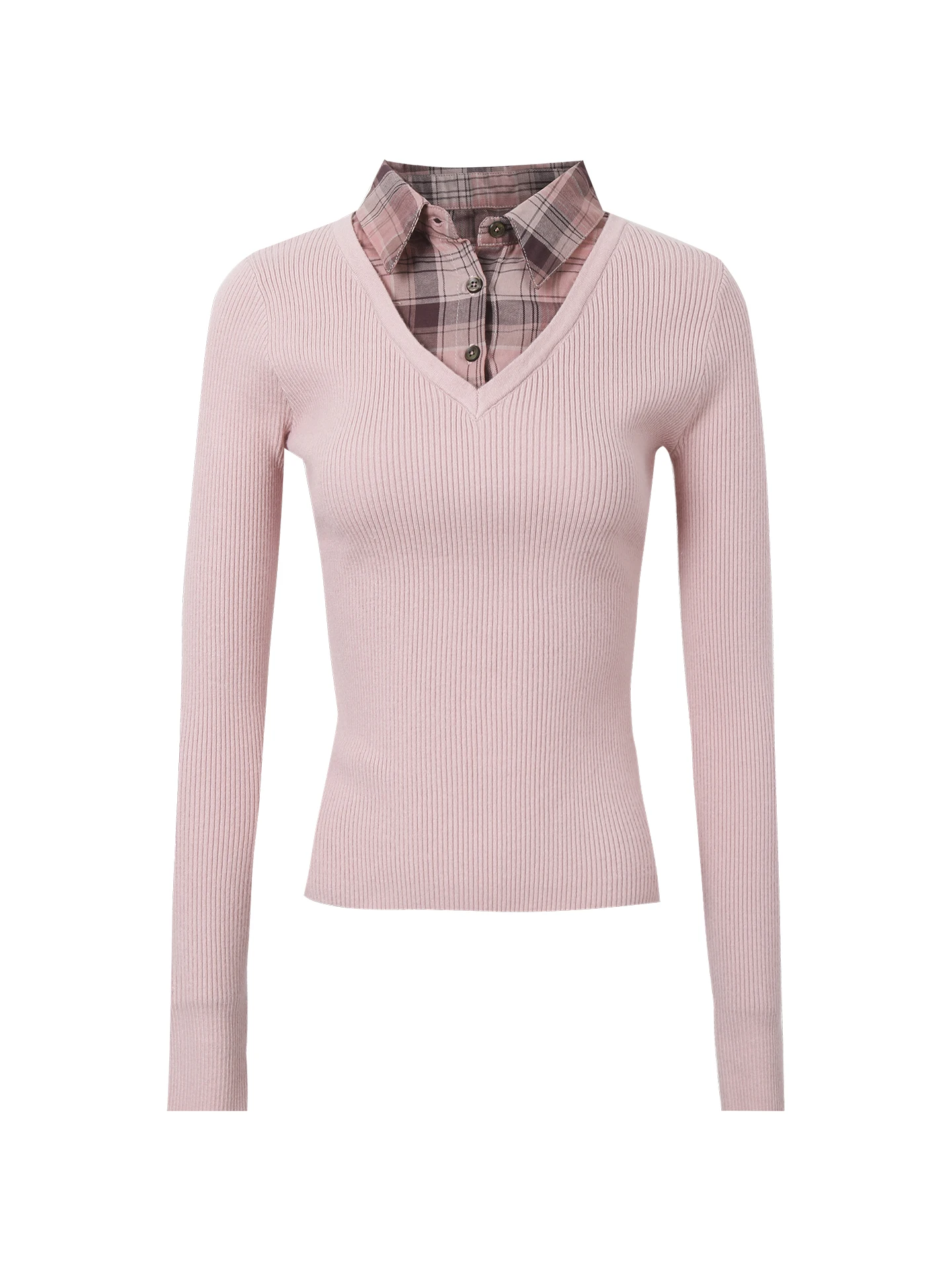 

Зимний женский вязаный свитер Long Sve, розовая верхняя одежда, внутренняя одежда ible Faionable Commute Sle, искусственный дизайн из двух предметов