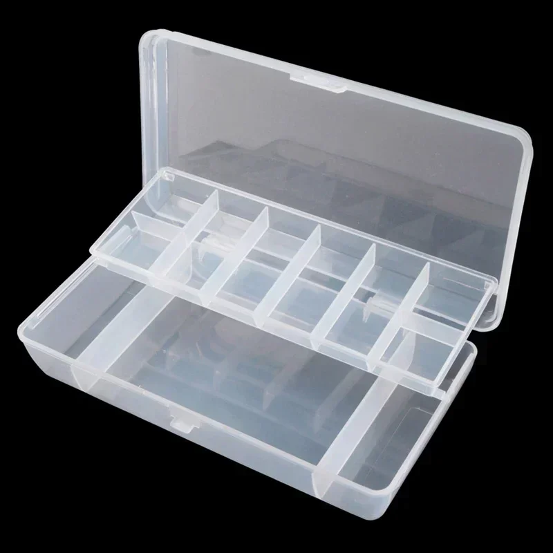 1pc caixa de armazenamento de artes de pesca de dupla camada organizador de ferramentas manuais fornecimento de pesca ao ar livre recipiente de plástico pequenas peças caso de armazenamento