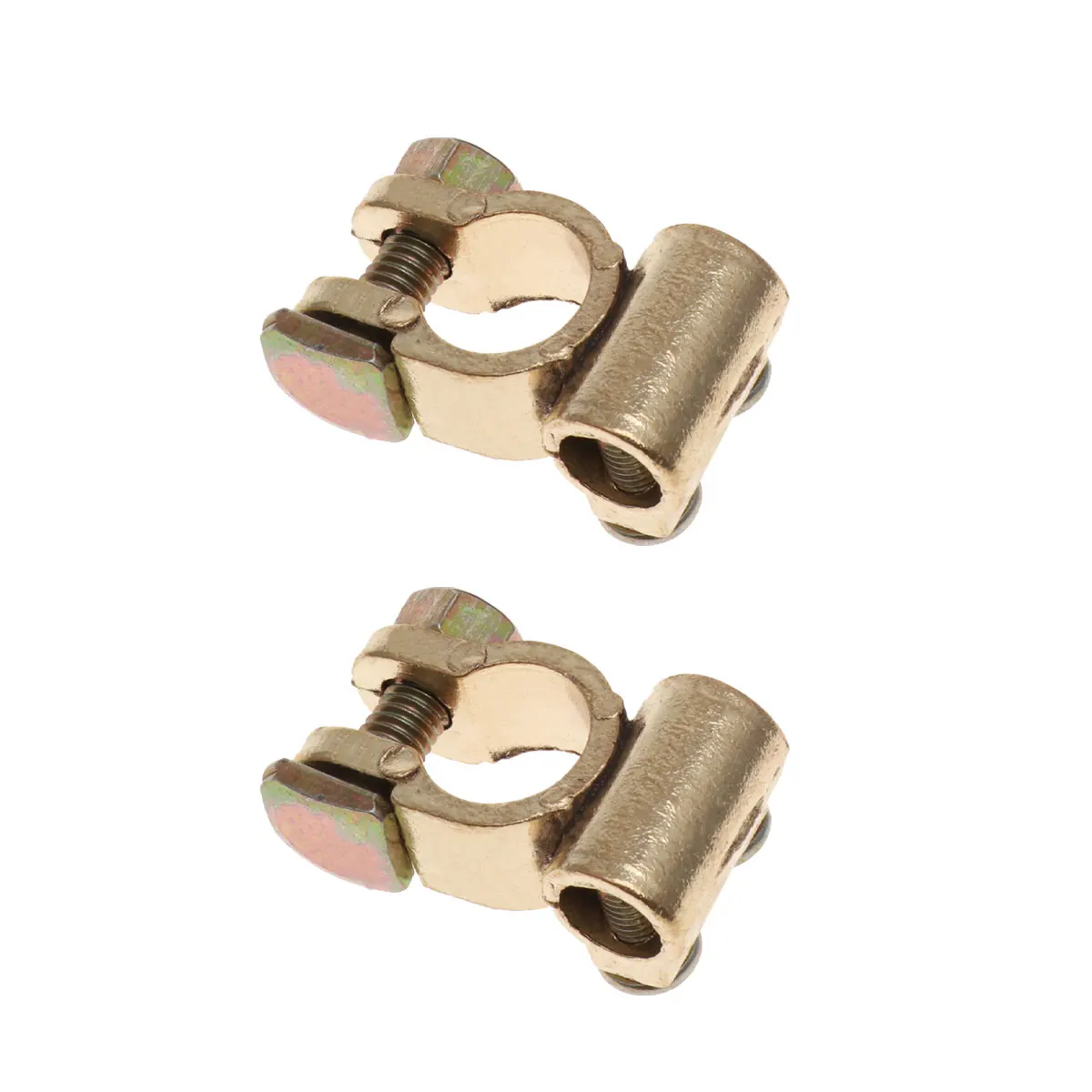 

2pcs Car Clamp Connector Auto Terminal End Cable Terminal Universal Gold Corrosion Resistant Durable Lightweight