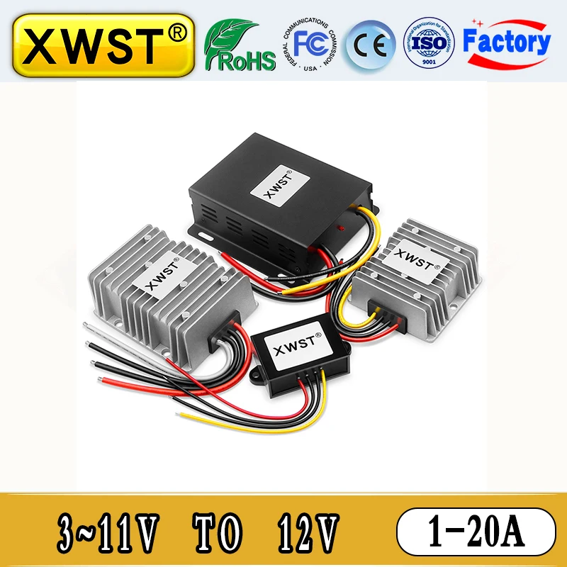 DC DC Step Up Power Supplly 3V 4V 5V 6V 8V 9V 11V to 12V 1~20A Boost Converter 12 Volt Waterproof Voltage Regulator For Car LED