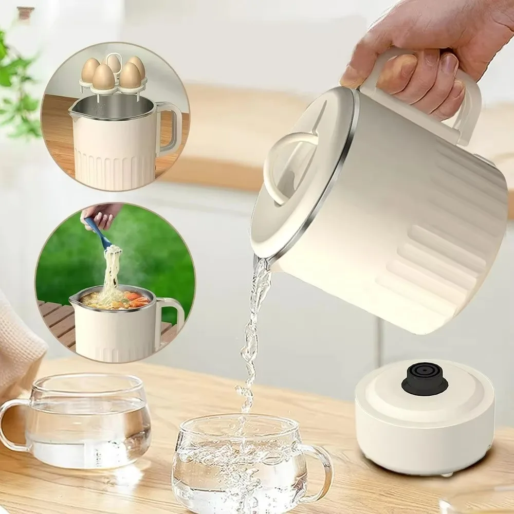 1000ML Travel Folding Electric Water Kettle Space-saving Collapsible Electric Boiling Pot Stainless Steel Inner Anti-scalding