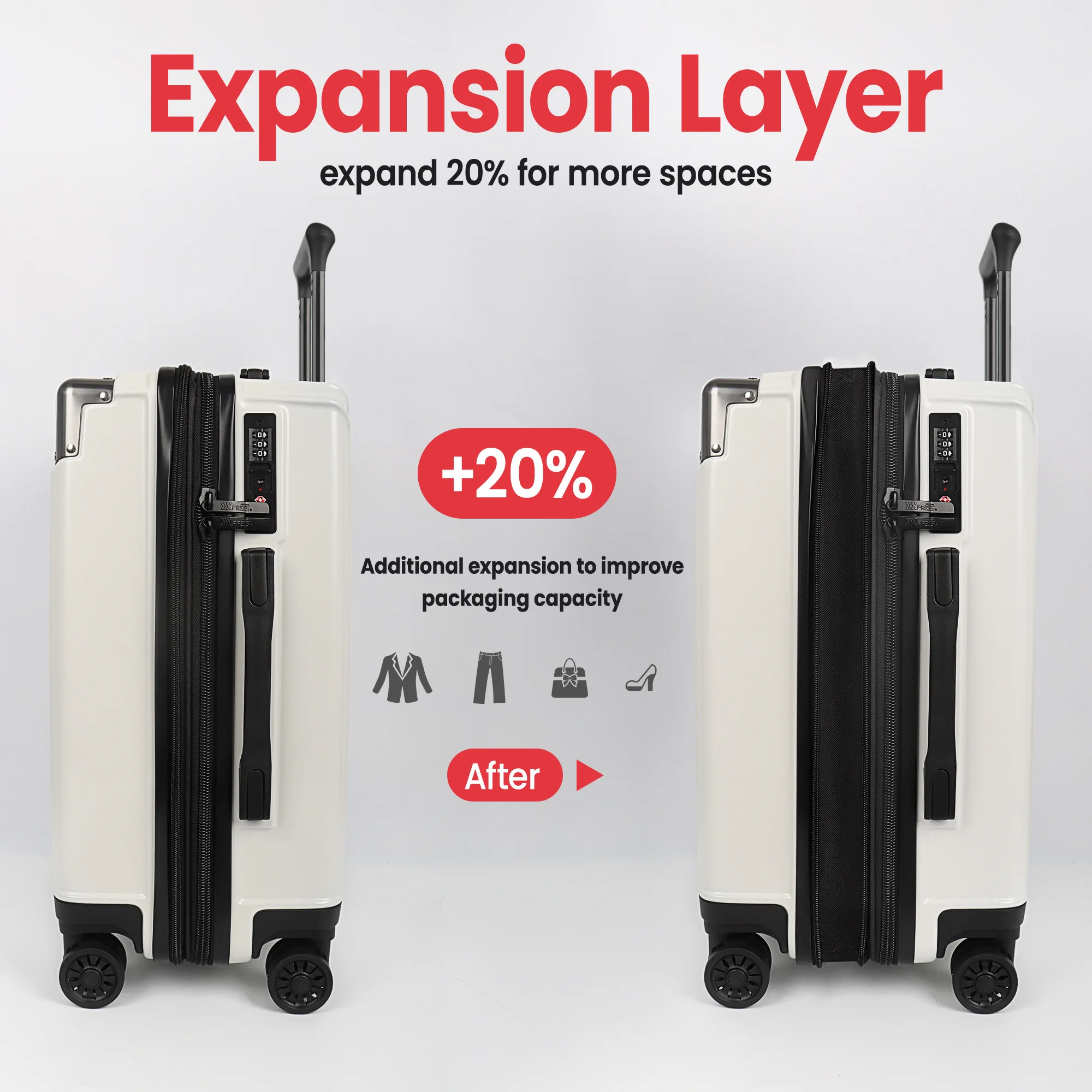 Hardcase koffersset 3-delig, A - Expandable Hard Shell Luggage Set recensie en prijs
