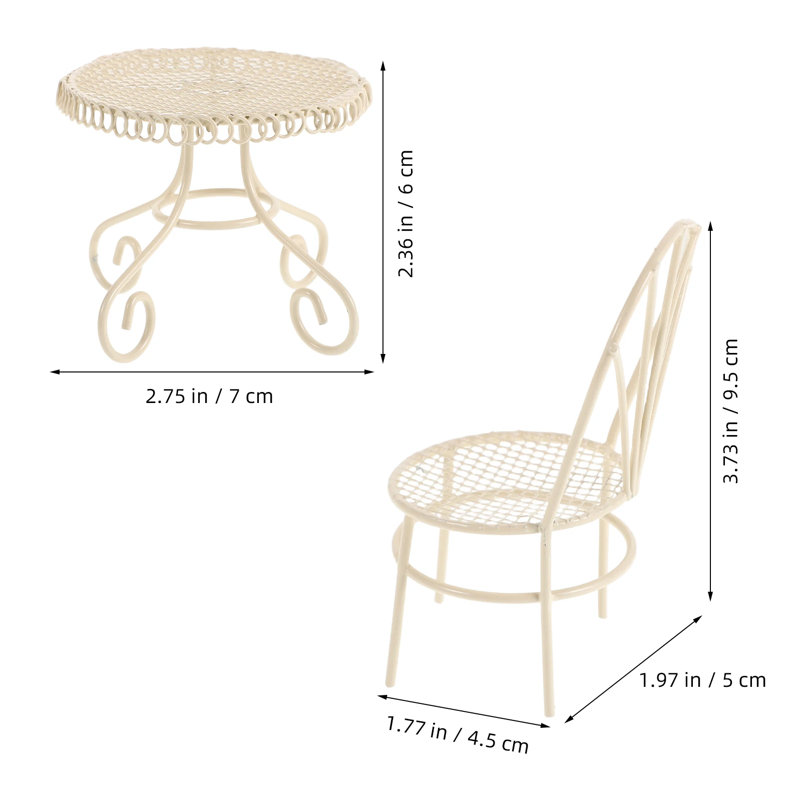 Miniaturowy Stołek Krzesło Domek dla Lalek Dekoracja Ogrodu Miniaturowe Meble Żelazny Stołek Zabawka Domowa Ozdoba Krajobrazu Wykwintny Model Mały