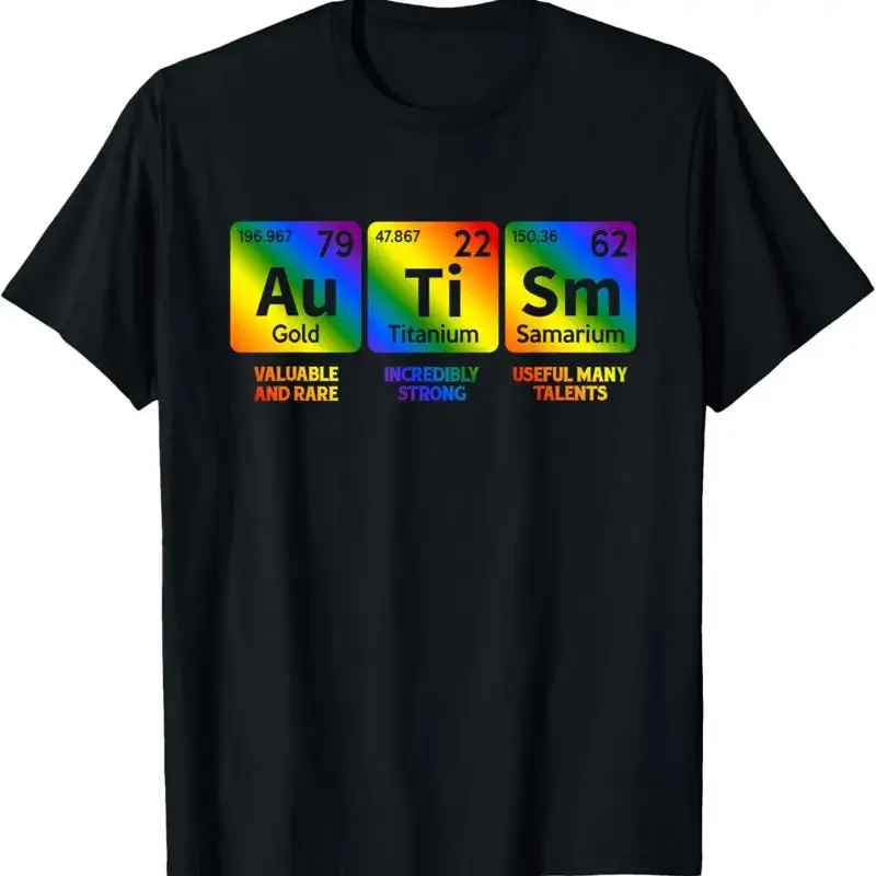 Teacher Mom Dad Kids Autism Awareness Periodic Table T Shirt