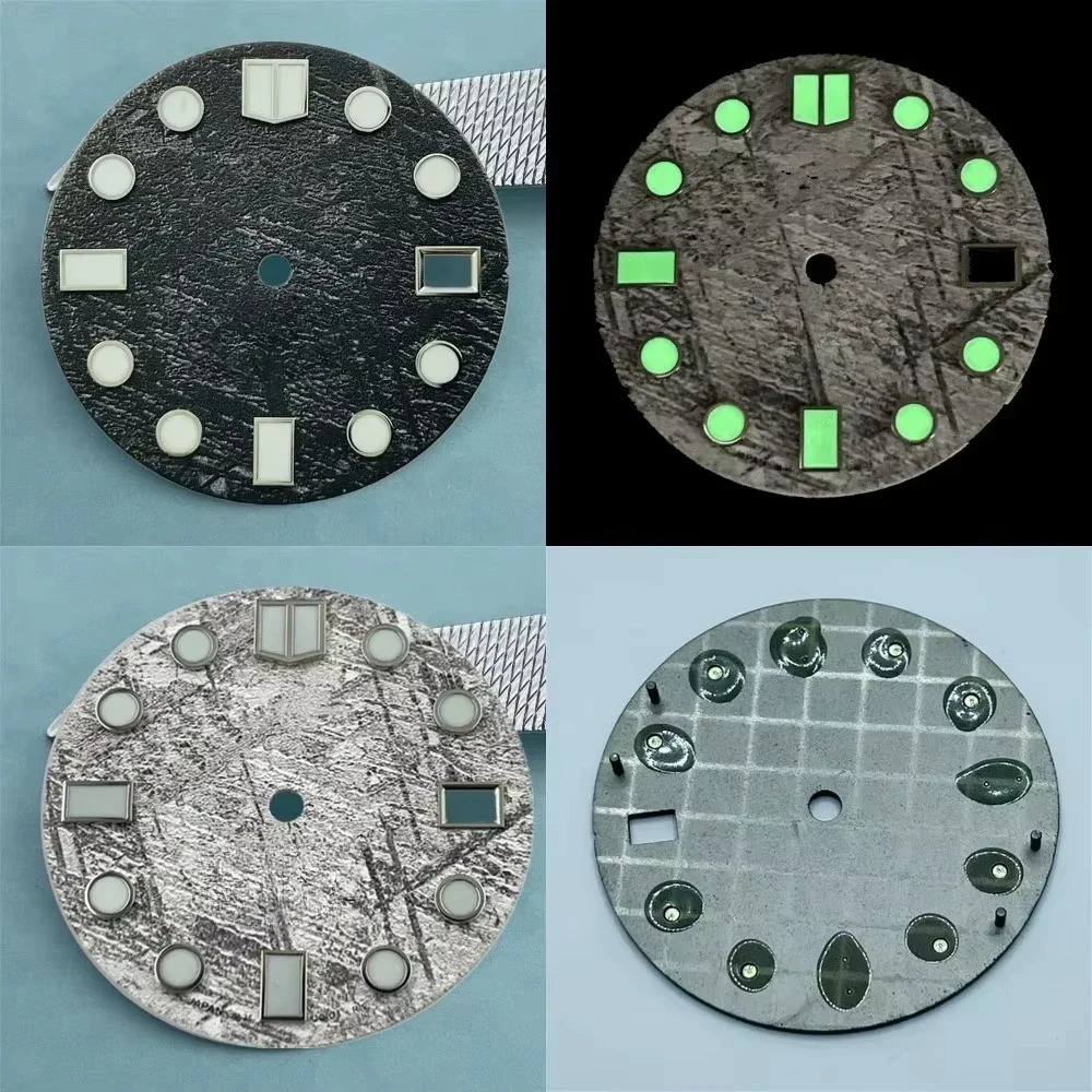 

Yuanzu Modified Dial NH35 Movement Meteorite Pattern Dials Suitable fit SK007/SUB Diving 300m C3 Green luminous NH35 S Dial