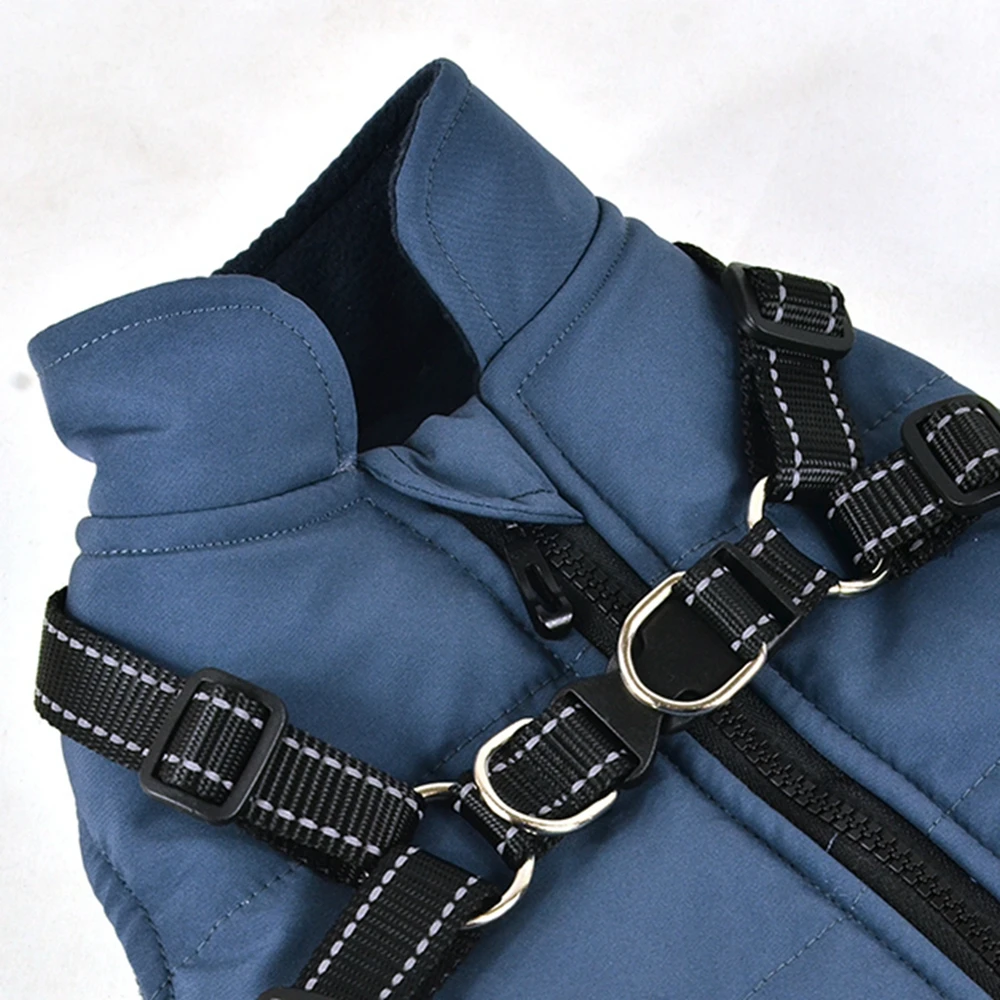 Luxury Winter Warm Dog Clothes for Small Medium Large Pet Jacket With Harness Cats Dogs Coat Chihuahua French Bulldog Outfits