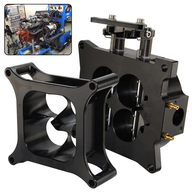 1000Cfm 4 برميل 1.75 بوصة الأساسية برميل 4150 شفة المكربن خنق الجسم + 2 "CNC تشكيله المكربن فاصل مربع ل تشيفي GM