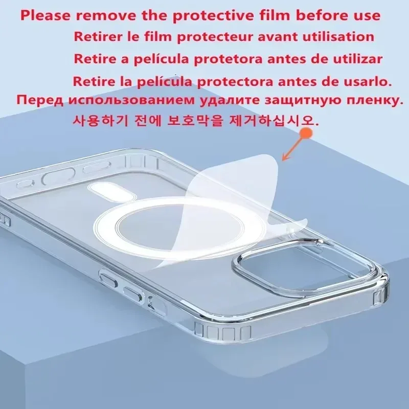 Luxuriöse, transparente Magnet-Hülle für MagSafe, passend für iPhone 18, 17, 16 Pro Max, 17 Air, mit Kamera- und Touch-Tasten, kabellose Ladehülle. – Detail 7