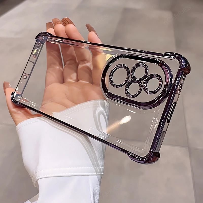 Four Corners Thickening Shookproof Plating Silicone Soft Case For Huawei Honor 200 Pro 100 90 80 70 60 50 X9a X9b Cover Honor200