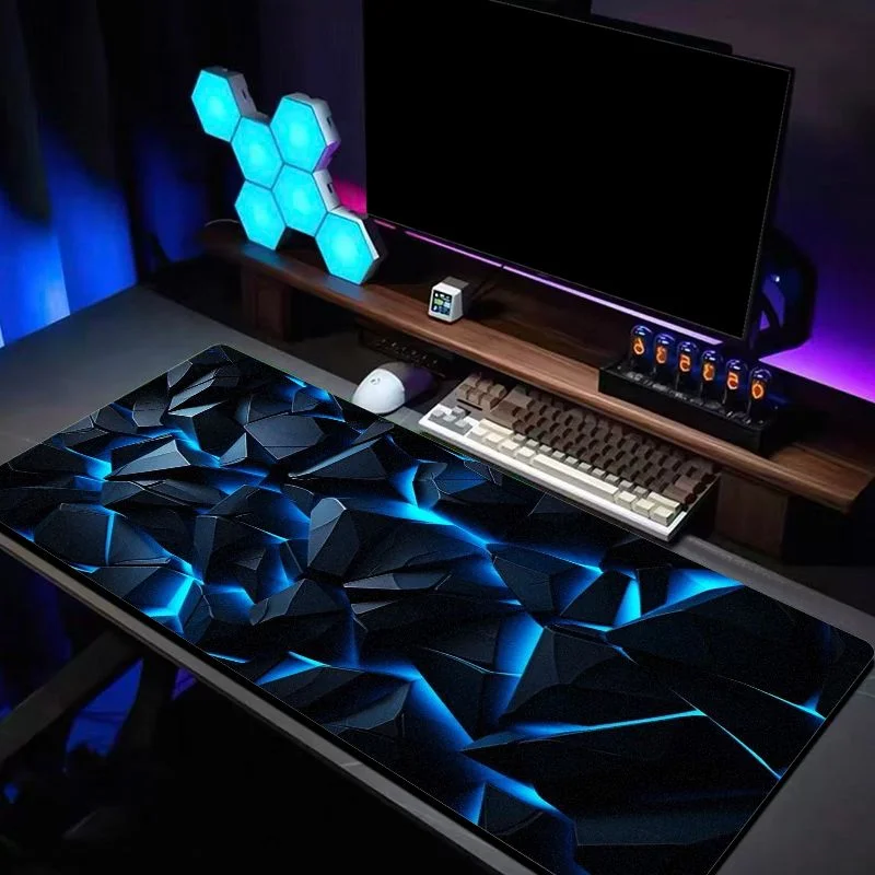 VIKAMA Ice Blue 3D Stereoscopic Angular Gaming Mouse Pad Anti Slip Waterproof Long Desk Mat E Sports Computer Pad