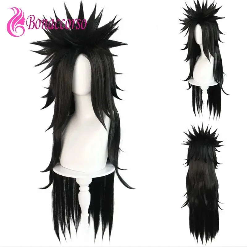 HOKAGE NINJA Uchiha Madara Cosplay Perücke Synthetische Lange Gerade Perücke Anime Coser Hitzebeständige Faser Hochwertige Perücke Halloween