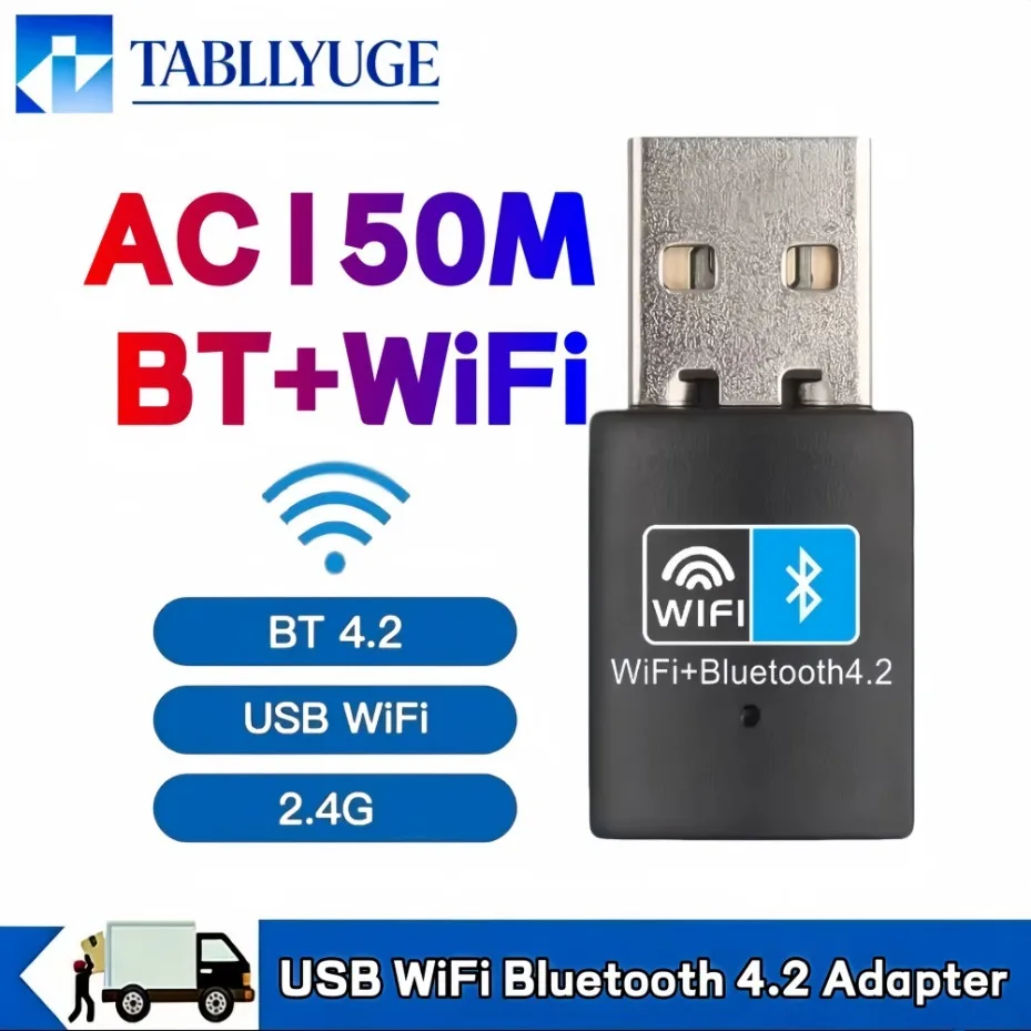 150Mbps USB WiFi Bluetooth 4.2 Adapter 2-in-1 Wireless Netwo