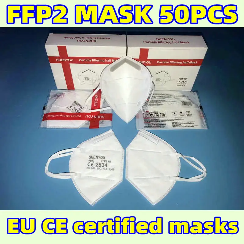 FFP2 Mask Whitelist 95 level Foreign Trade Belt CE Certification EN149 White Black respirator Independent Packaging Box Mask