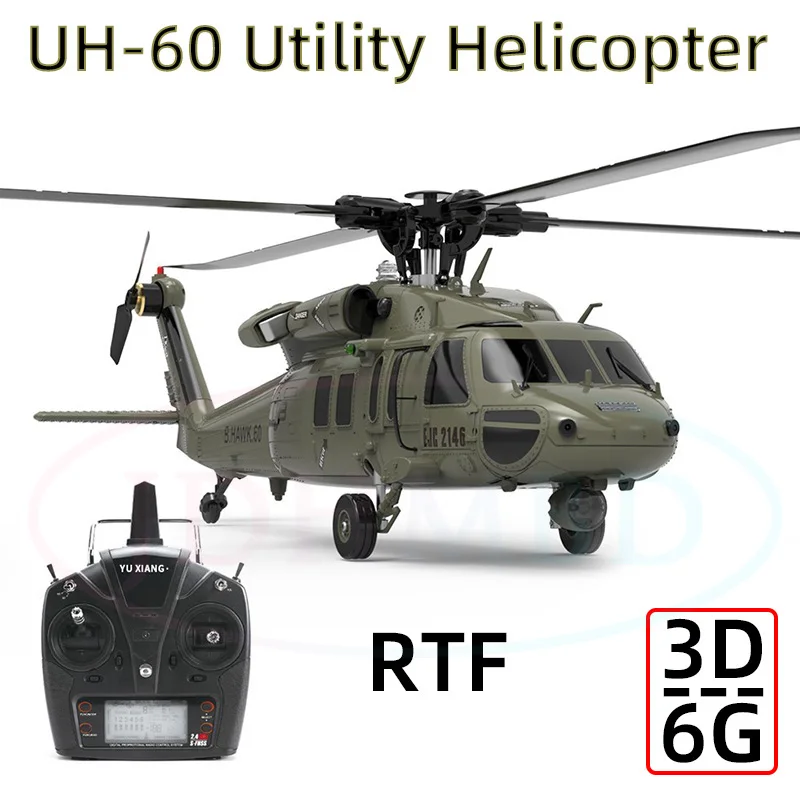 

NEW JDHMBD F09 UH60 Utility Black Hawk RC Helicopter 6CH 6-Axis Gyro 3D6G Dual Brushless Motor RTF Compatible with S-FHSS Toys