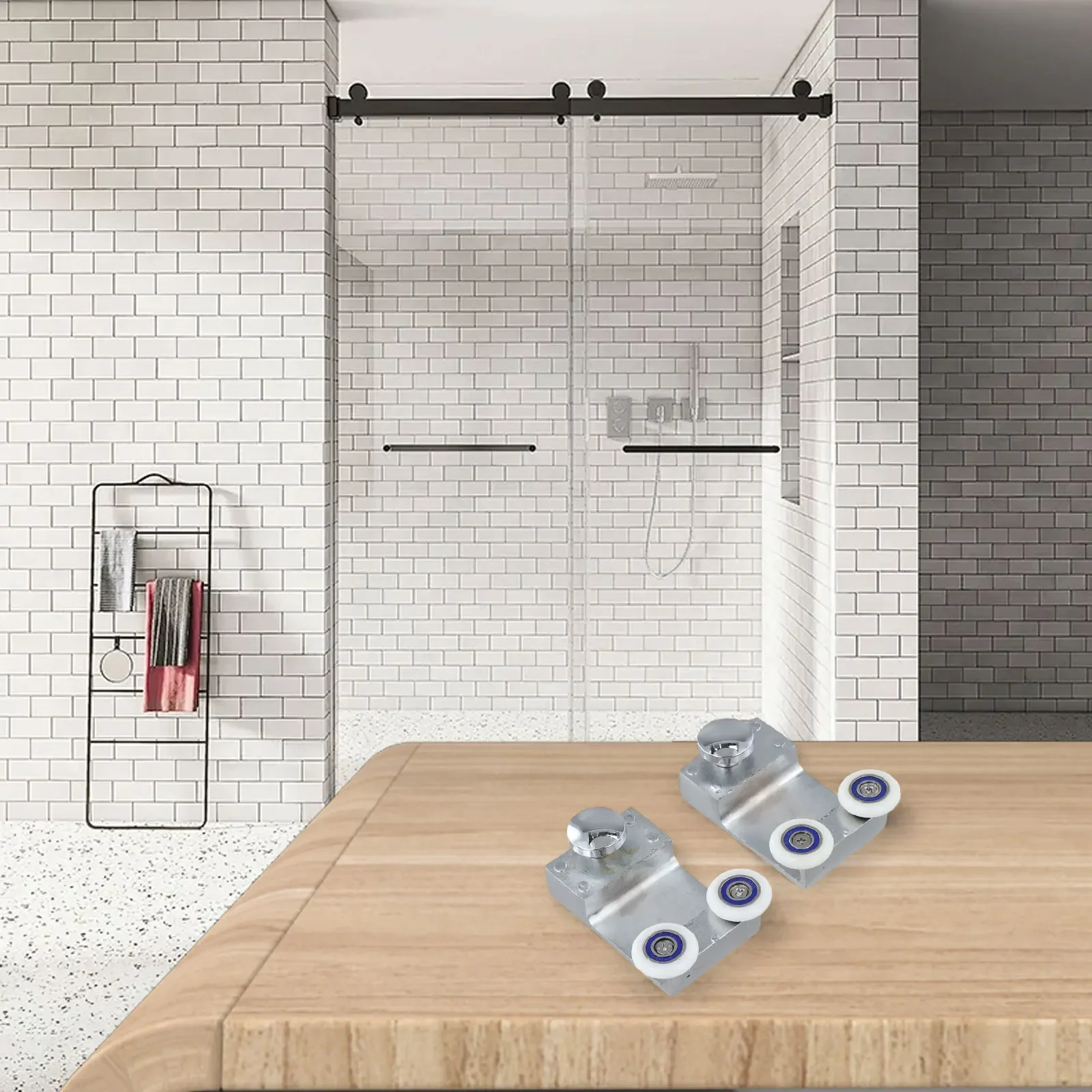 

Нейлоновые ролики для раздвижных дверей ванной комнаты, улучшенные, совместимые с различными дверями, простые в обслуживании