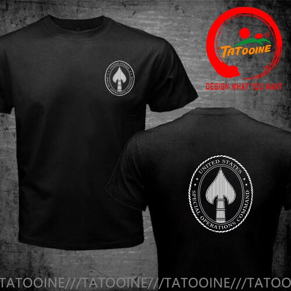 Stylish Leisure Funny Design Cotton T-Shirt United States Special Operation Command T Shirt Men Fashion Trendy Casual Clothing