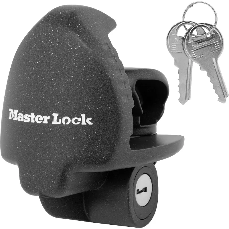 Master Lock 379ATPY Universal Trailer Hitch Lock, Black 2866DAT 1/2 in. and 5/8 in. Swivel Head Receiver Lock for Class I-IV