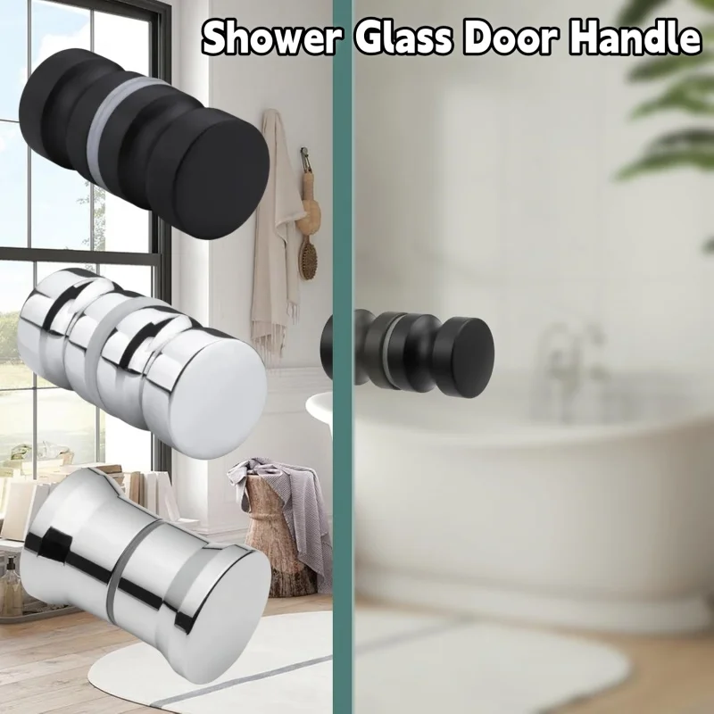 Stylish Shower Glass Door Handle,Sliding Shower Doors Knob,Double Sided Pull Hardware Replacement Parts for Bathroom Glass Doors
