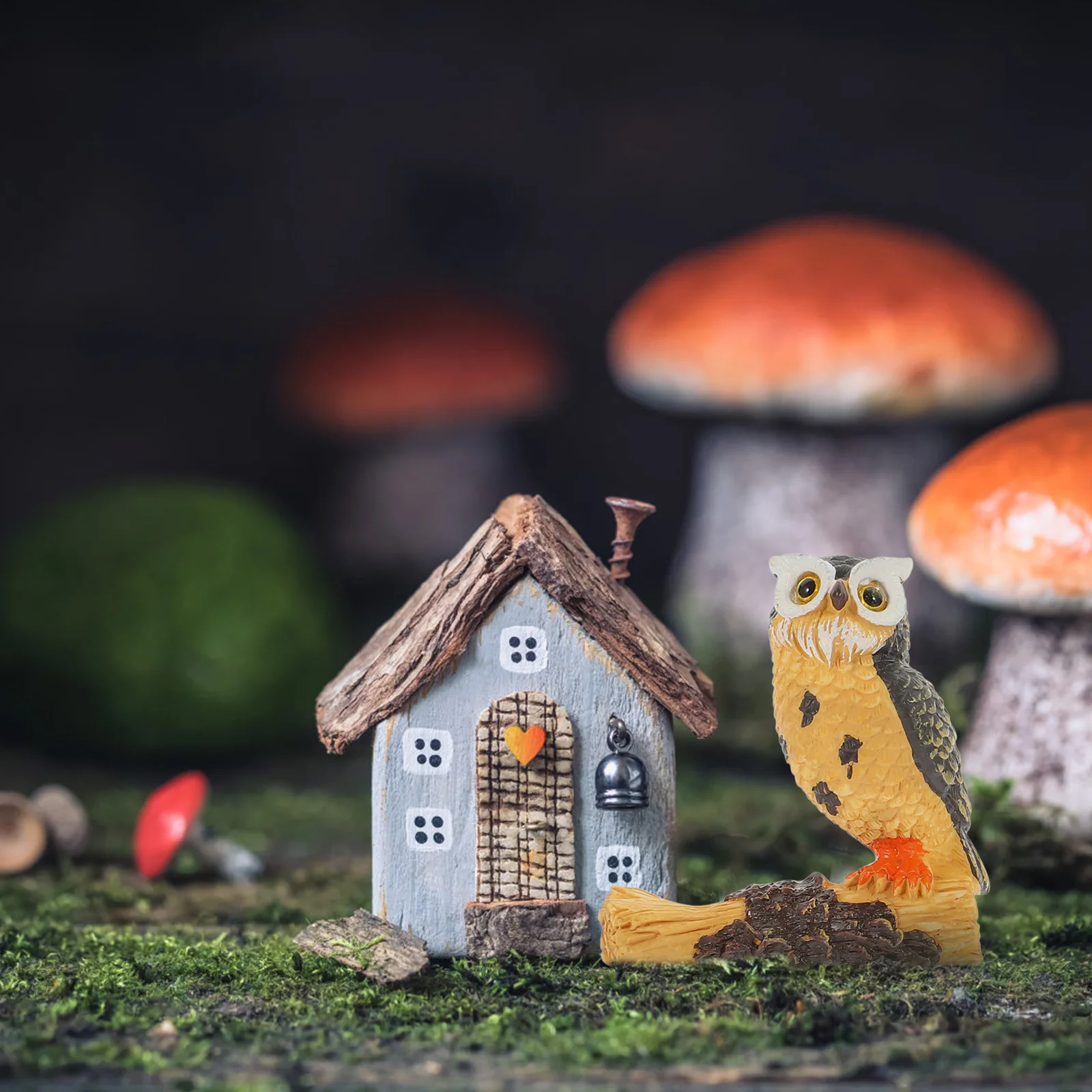 

7 Pcs Owl's Figure Decorations Garden s Resin Small Office Miniature