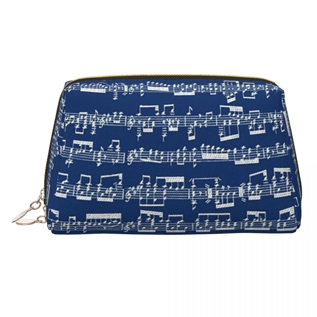 Music Notation Musical Notes Women Cosmetic Bag Travel Makeup Organizer Pouch Toiletry Storage Dopp Kit Case