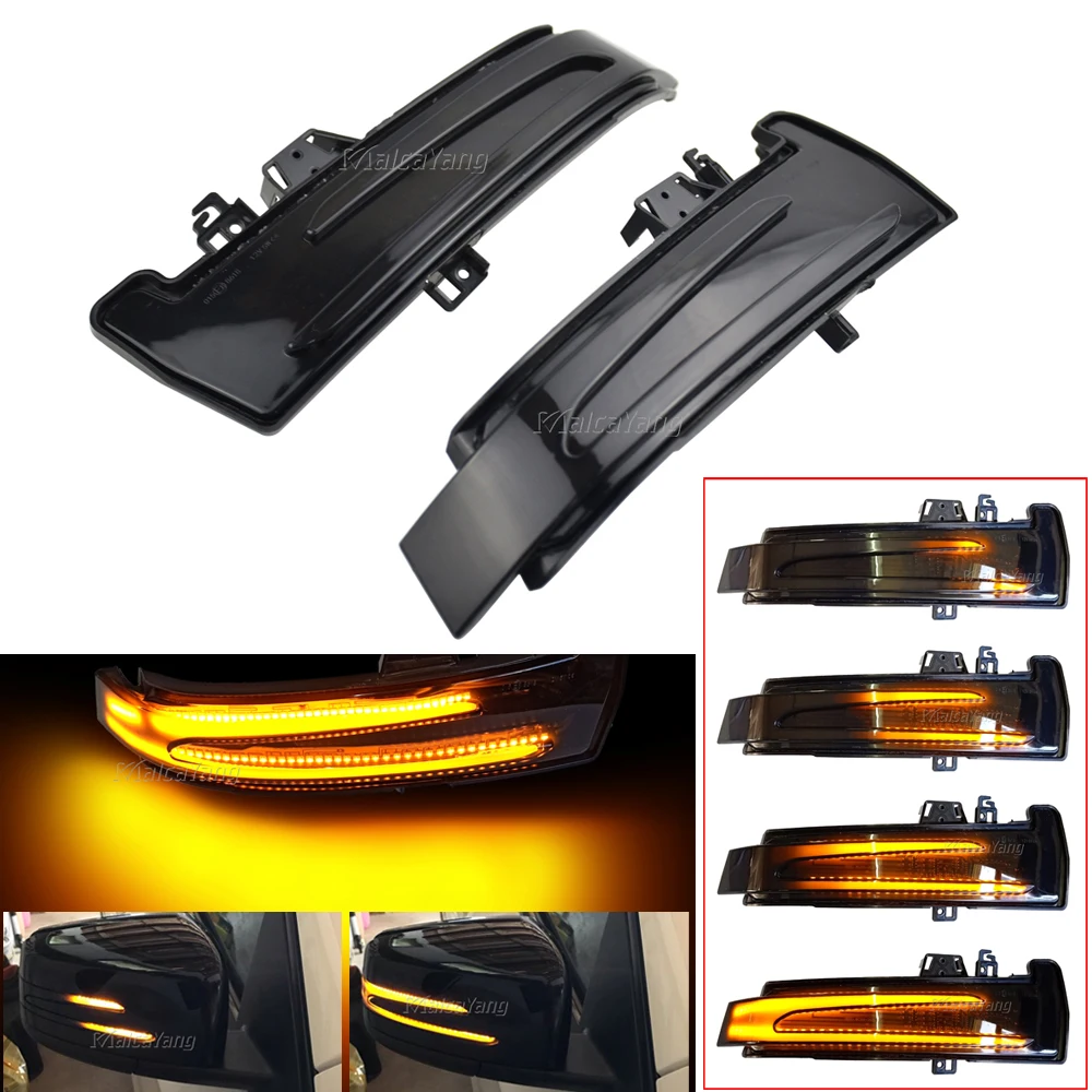 2PCS LED Dynamic Blinker Turn Signal Side Rearview Mirror Indicator Light For Mercedes Benz W204 W176 W212 GLA GLK CLA CLS Class