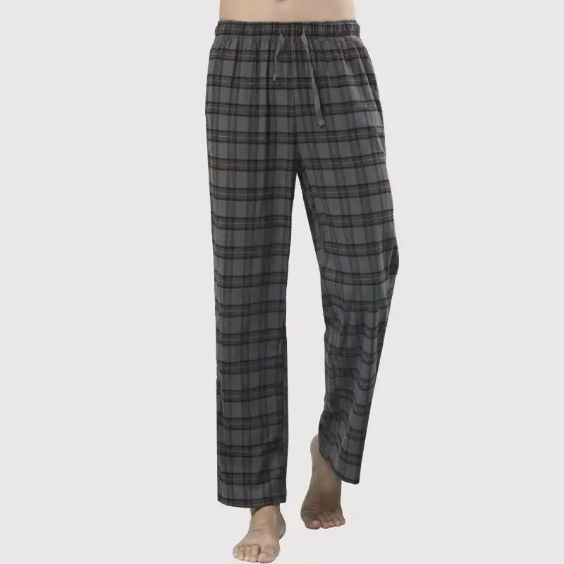 

Стильные свободные пижамные брюки больших размеров для мужчин среднего и пожилого возраста, тонкие длинные брюки с высокой талией для кондиционированных помещений