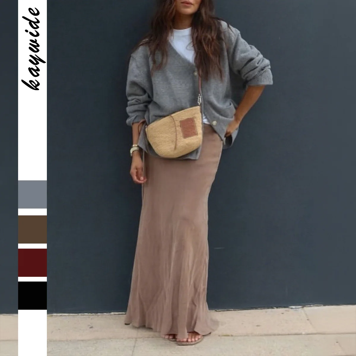 

Casual Long Sve Knitted Sweater Coat Women's Autumn Winter Independent Station Cross-Border Faion Polyester Fiber 00%