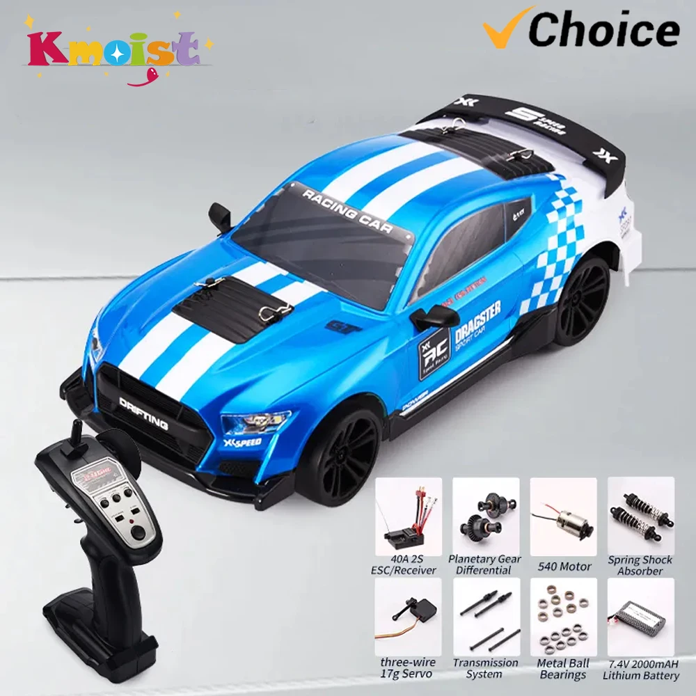 

1/14 RC Car Toy 2.4G Remote Control Vehicle 48KM/H 4WD Racing Lights Mustang High Speed Drift Racing Toys for Boys Kids Gifts