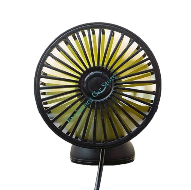 Portable Auto Suction Cup Fan with 5W USB Power & Detachable Design Compact ABS Car Fan 360 Degree Rotatable for Cars