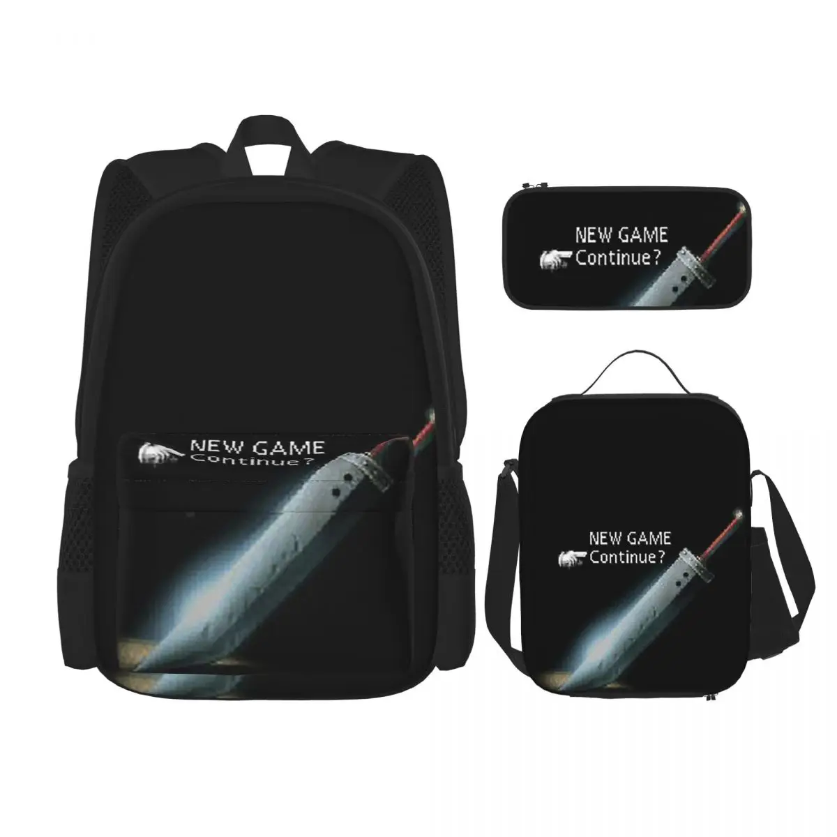 

Рюкзаки Final Fantasy для мальчиков и девочек, сумка для книг, детские школьные сумки, детский рюкзак, сумка для обеда, сумка для ручек, набор из трех предметов