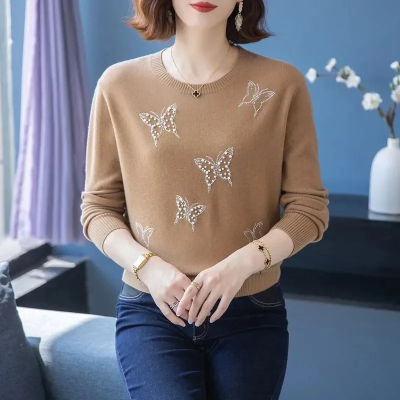 2024 Herfst Winter Trui Vrouwen O-hals Basic Pullover Warm Casual Pullover Truien Koreaanse Mode Lente Breigoed Bodemshirt