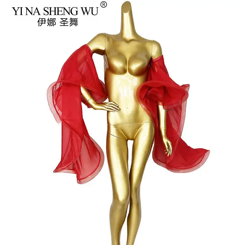 

Женские танцевальные рукава, новые аксессуары для одежды для современных танцев для латинских танцев, шифоновая шаль на руку, ремешок для танца живота