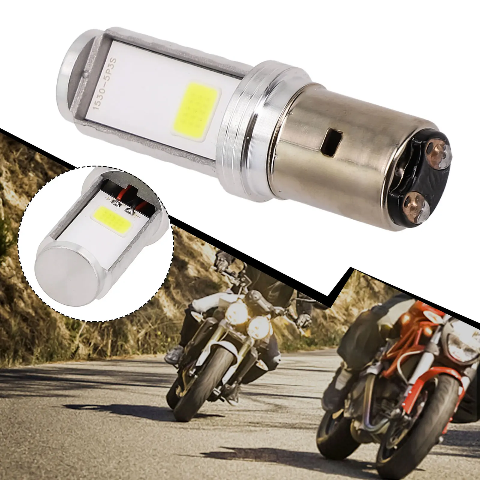 

1pcs BA20D H6 Motorcycle LED Headlight Lamps Hi/Low Beam Conversion Bulbs White 8W 5000K 12V Parts Accessories