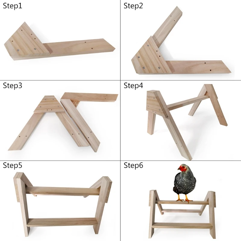 Chicken Perch Stand for Pet Hens Large Bird Parrot Roosting Wooden Tripod Stand Drop Shipping