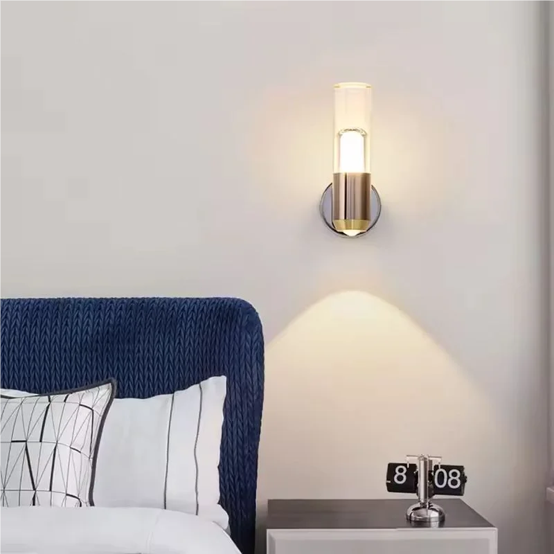 

Delicate Interior LED Wall Lamp Bedroom Bedside Transparent Wall Lamp Atmosphere Wall Sconce Decor Lighting Fixtures Home Lamp