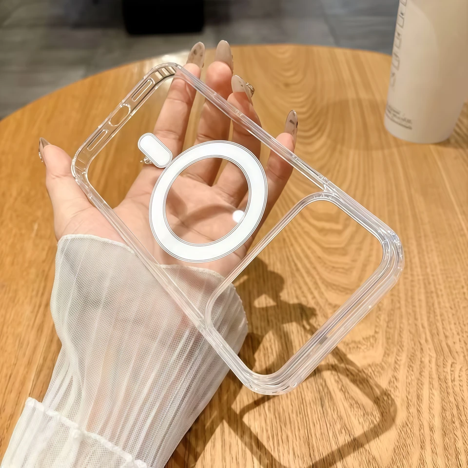 Funda magnética transparente para iPhone 17 16 15 14 13 12 11 Pro Xs Max Air Mini 7 8 Plus X XR 16e SE 2020 2022, antigolpes 4
