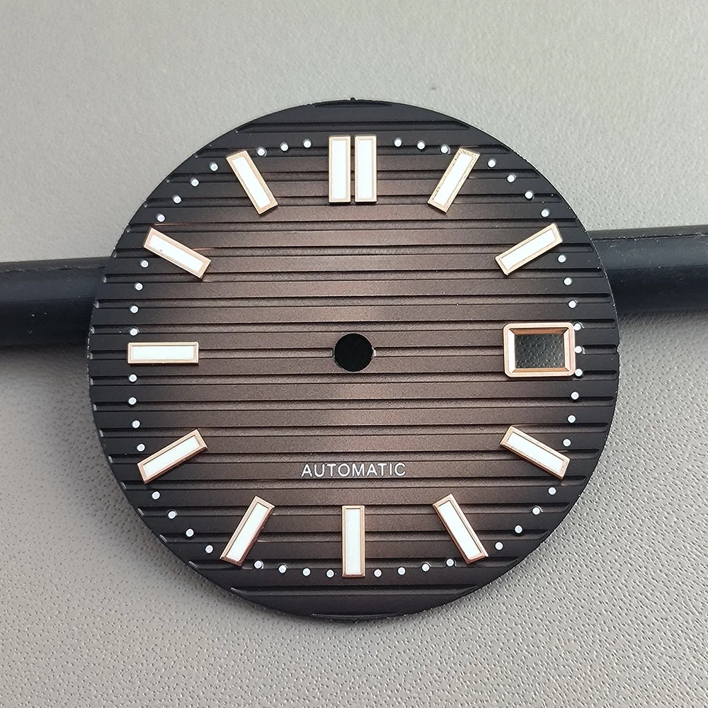 NH35 dial 30.5mm Nautilus dial Watch S dial green luminous dial Suitable for NH35 movement watch accessories Watch repair tool